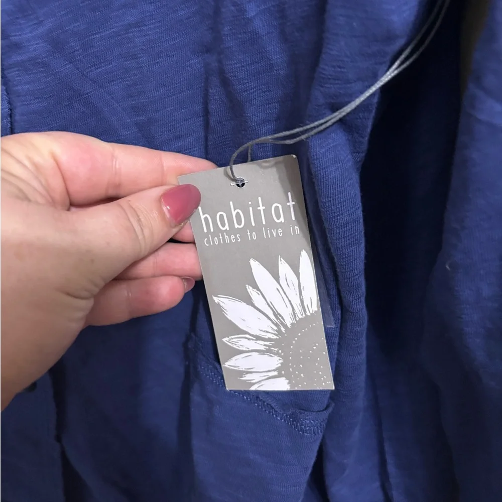 New Habitat Sz XXL blue button front top - Picture 4 of 7